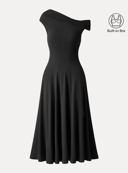 Multi-Wear Midi Built-In Bra Dress with Pockets