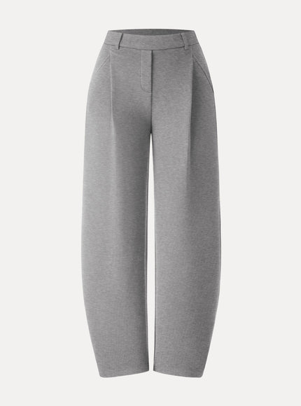 Cozy Knit Mid Rise Barrel Leg Pull-on Pants