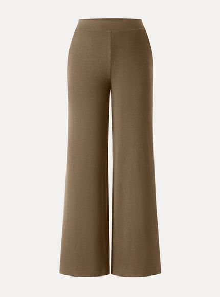 Lyocell Wool Mid Rise Wide Leg Pull-on Pant with Pockets