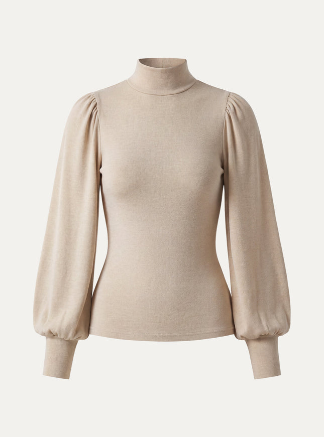 Turtleneck Puff Sleeve Top