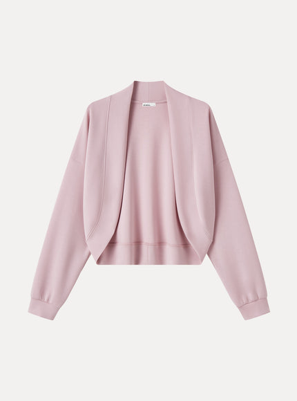 Lyocell Spacer Knit Long Sleeve Drop-Shoulder Shrug Cardigan
