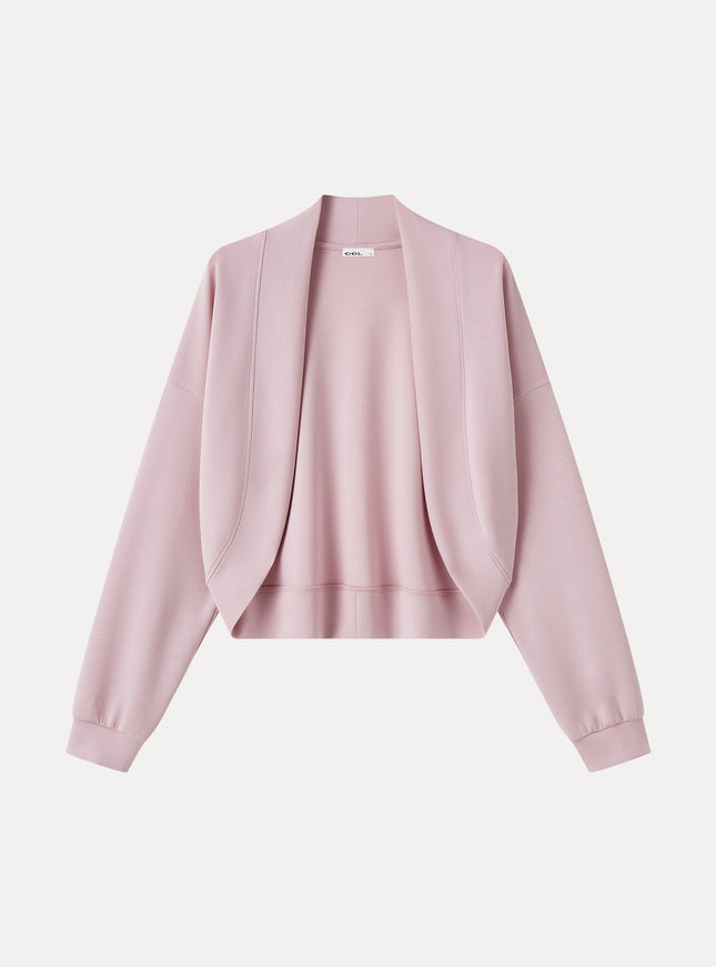 Lyocell Spacer Knit Long Sleeve Drop-Shoulder Shrug Cardigan
