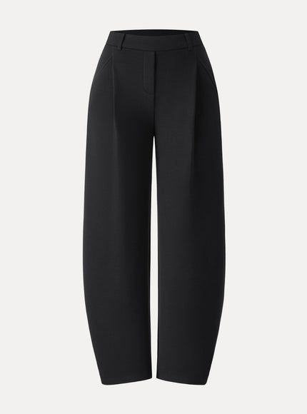 Cozy Knit Mid Rise Barrel Leg Pull-on Pants