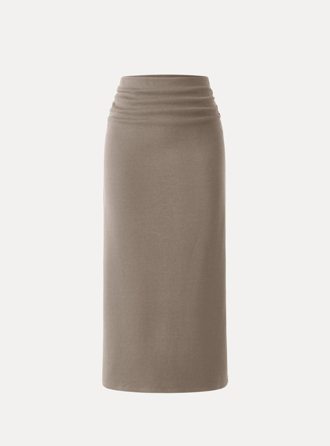 MaxWarm Ruched Side Pencil Maxi Skirt