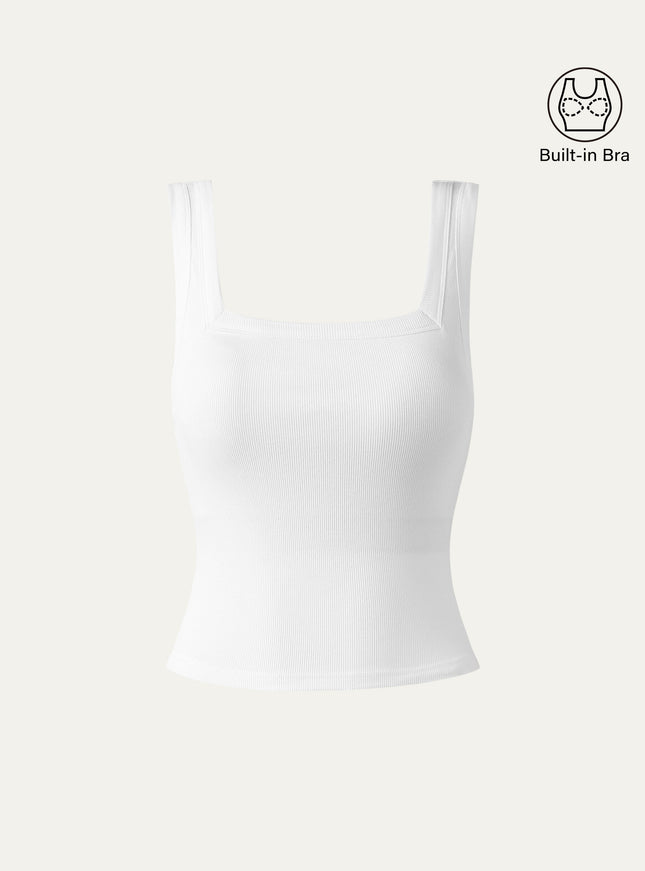 Slinky Square Open-Back Bra Tank Top