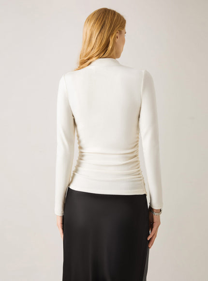 Ruched Sides Mockneck Top