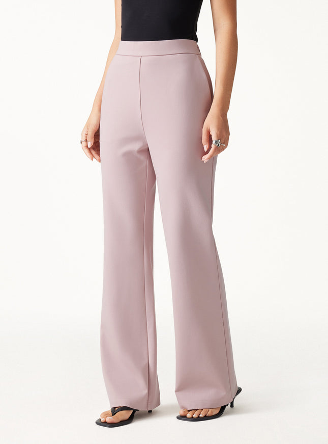 Ponte High-Rise Slim Flared Pants with Pockets