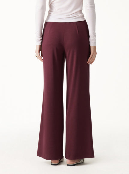 Lyocell Wool Mid Rise Wide Leg Pull-on Pant with Pockets