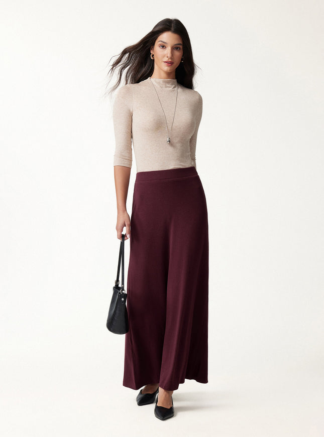 High-Rise A-Line Maxi Skirt