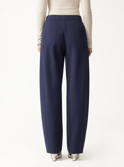 Ponte Low-Rise Ankled Barrel Pants with Pockets