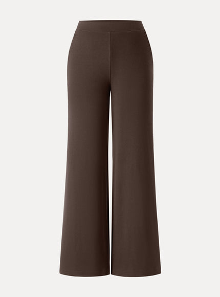 Lyocell Wool Mid Rise Wide Leg Pull-on Pant with Pockets