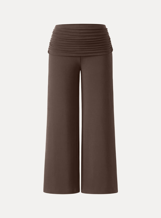 Non-Itchy Wool Blend Drapey Wide Leg Pull-on Pants with Pockets