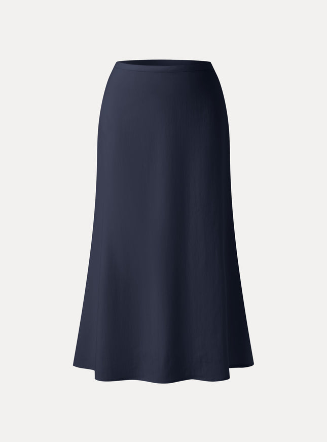 Lyocell-Linen Blend Maxi Flared Pull-On Skirt