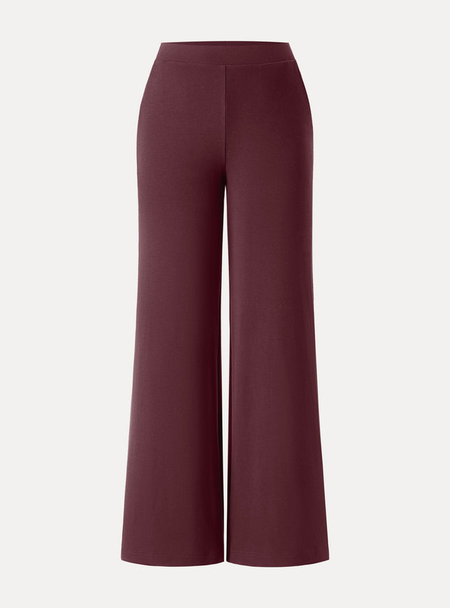 Lyocell Wool Mid Rise Wide Leg Pull-on Pant with Pockets