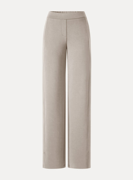 MaxWarm Stretch Ponte High-Rise Belted Wide-Leg Pants with Pockets