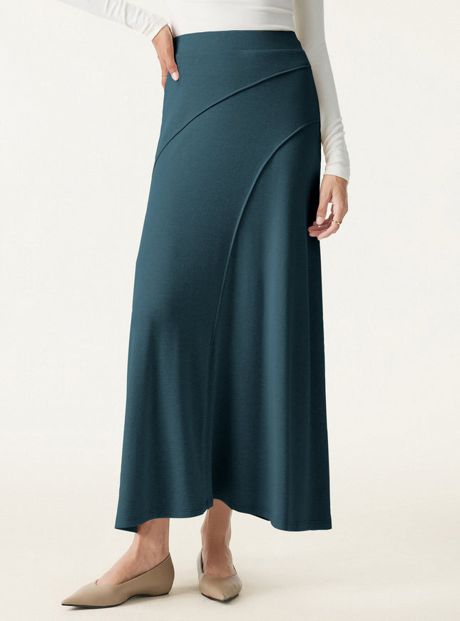 Drapey A-Line Midi Skirt