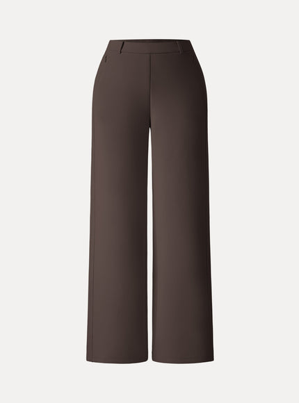 Stretch Cotton Blend Slimming High Rise Wide Leg Pants