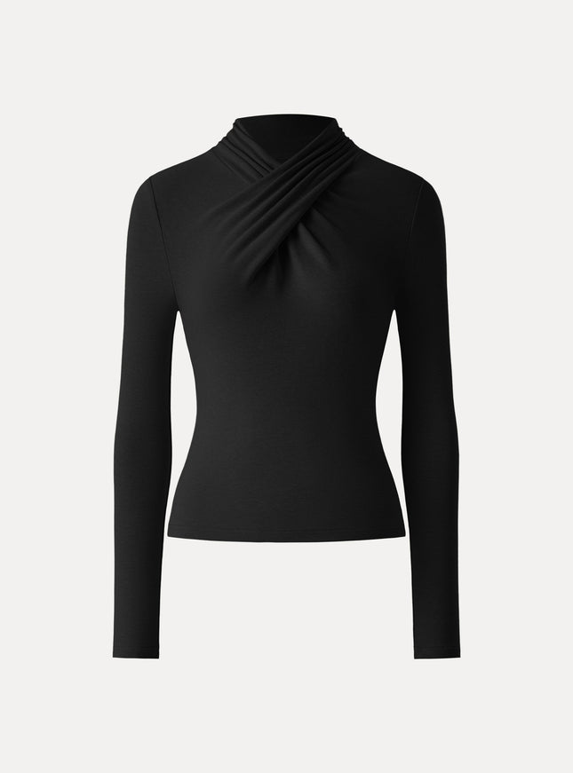 Twisted Mockneck Long Sleeve Top