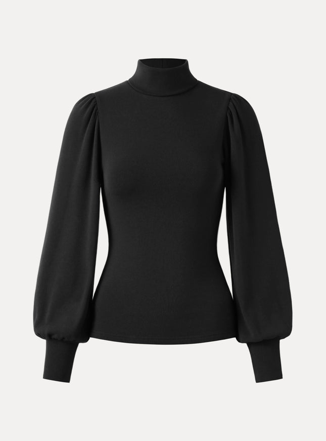 Turtleneck Puff Sleeve Top
