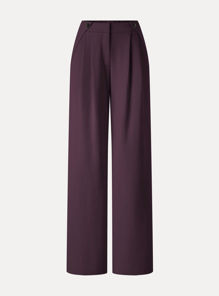 Ponte High-Rise Wide-Leg Gusset Pants with Pockets