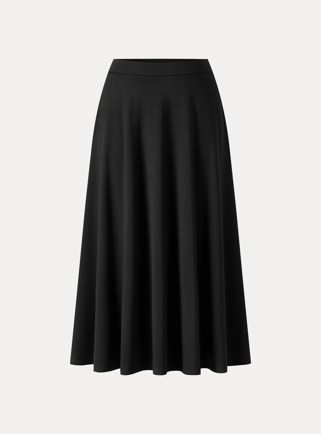 Office Staple Ponte High-Rise Circle Midi Skirt with Pockets