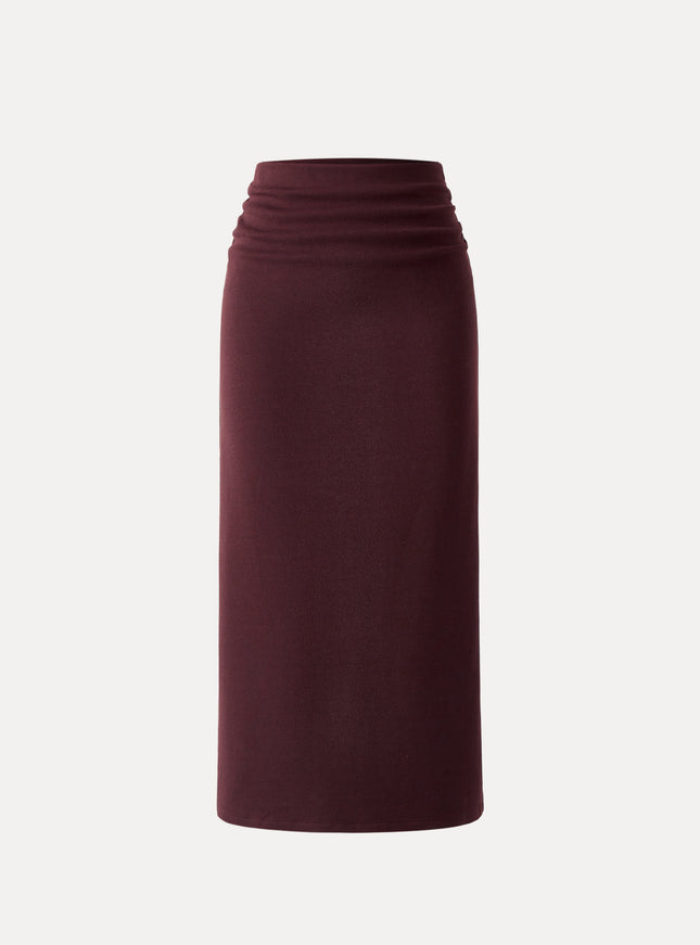 MaxWarm Ruched Side Pencil Maxi Skirt