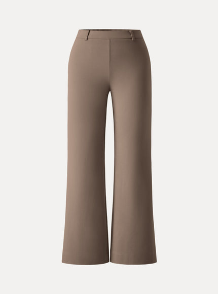 Not-See-Thru Drapey Mid Rise Wide Leg Pull-on Pant with Pockets