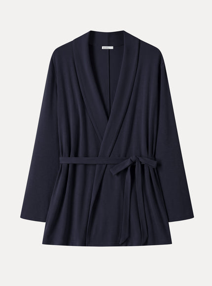 Lapel Long Sleeve Belted Cardigan