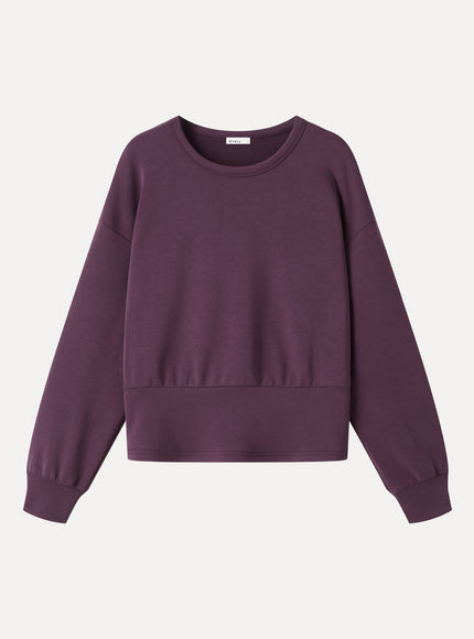 MaxWarm Modal Stretch Fleece Round Neck Long Sleeve Banded Hem Top