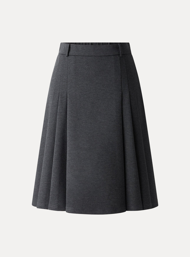 Ponte High-Rise Tucked Knee-Length Skirt