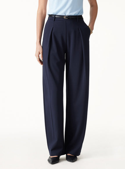 Ponte High-Rise Barrel Pants with Pockets