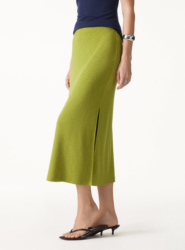 Side-Slit A-Line Midi Skirt