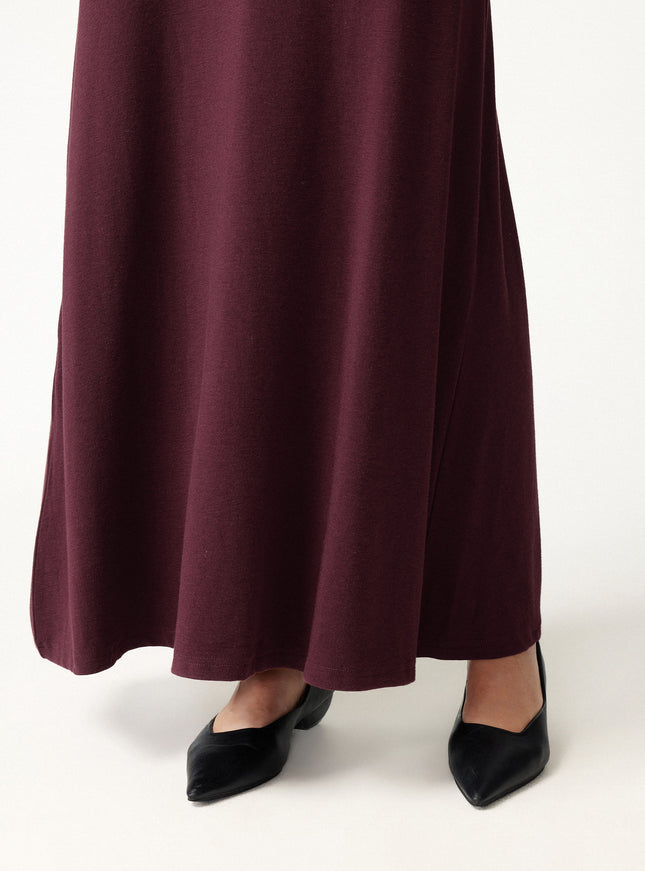 2Pcs Set Boatneck Top & High-Rise A-Line Maxi Skirt