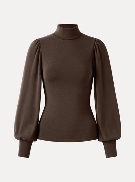 Turtleneck Puff Sleeve Top