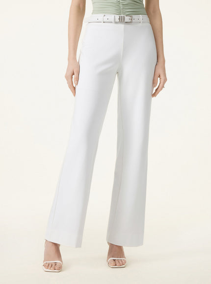 Not-See-Thru Drapey Mid Rise Wide Leg Pull-on Pant with Pockets