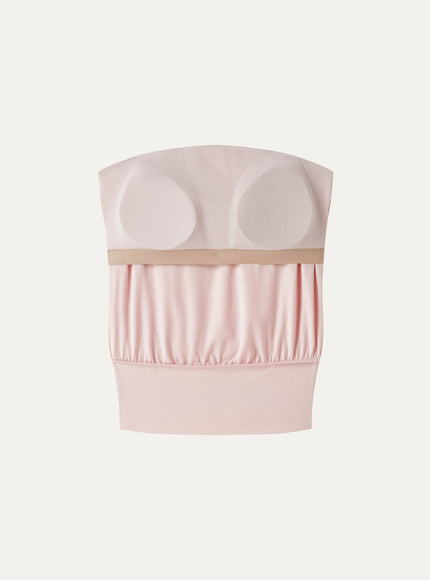 Lyocell Bandeau Banded Hem Built-In Bra Top
