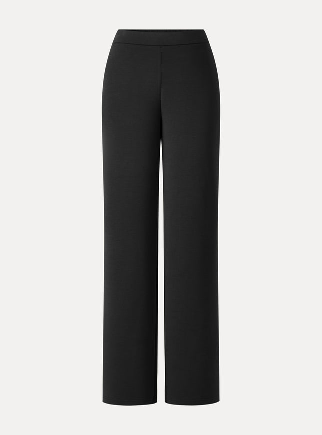 MaxWarm Modal Stretch Fleece High-Rise Straight-Leg Pants with Pockets