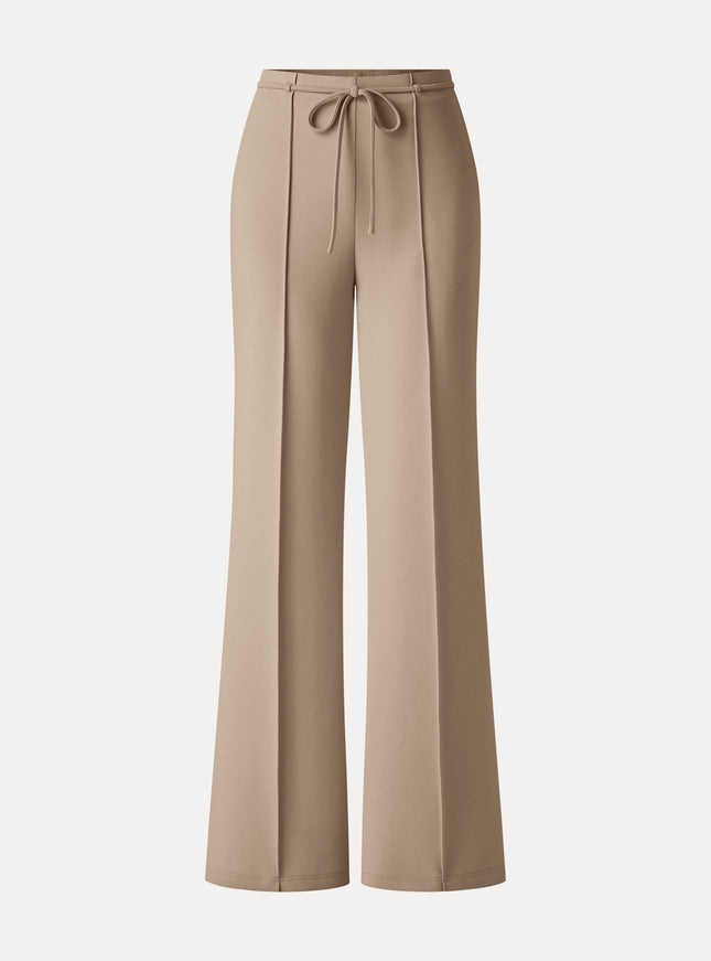 Lyocell Spacer Knit High-Rise Flare Pants with Pockets
