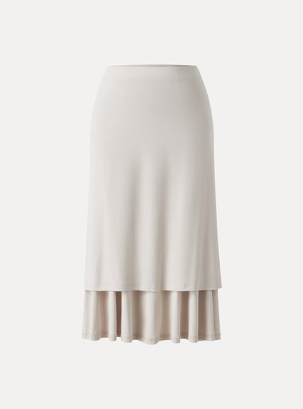 Flowy Side Ruched A-line Midi Skirt