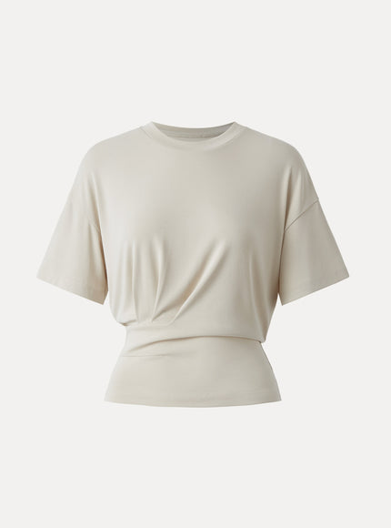 Crewneck Short Sleeve Tucked Tee