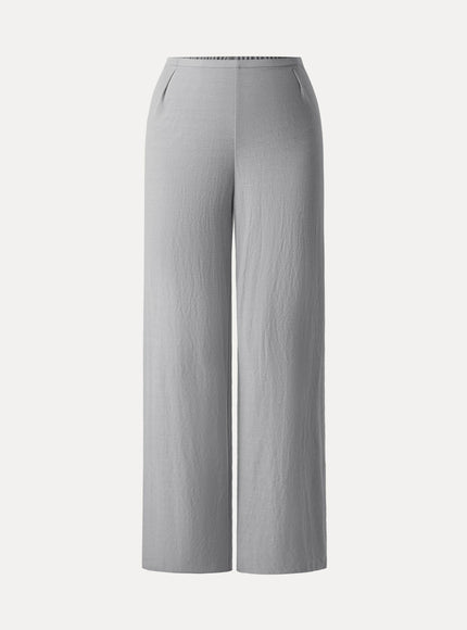 Breathable Cotton-linen Mid Rise Straight Leg Pant