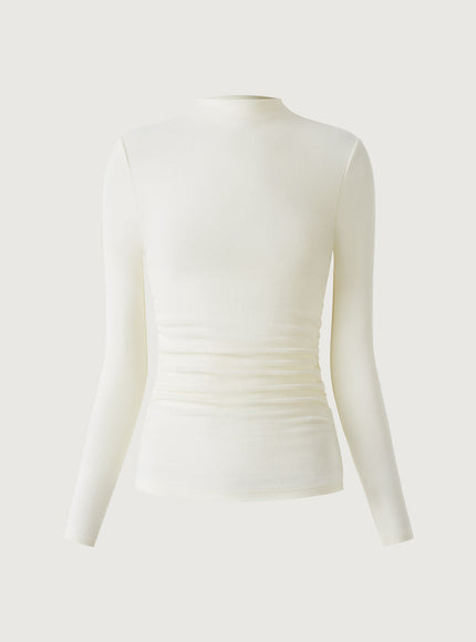 Ruched Sides Mockneck Top