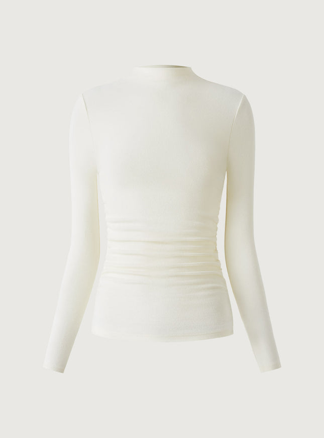 Ruched Sides Mockneck Top