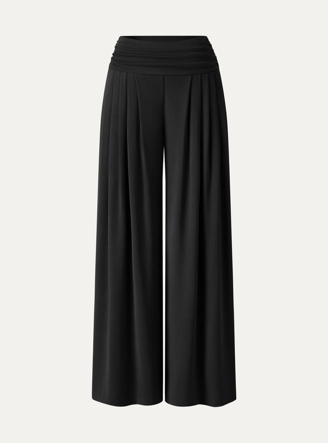 Sandwashed Super Flowy Tucked Palazzo Pant with Pockets