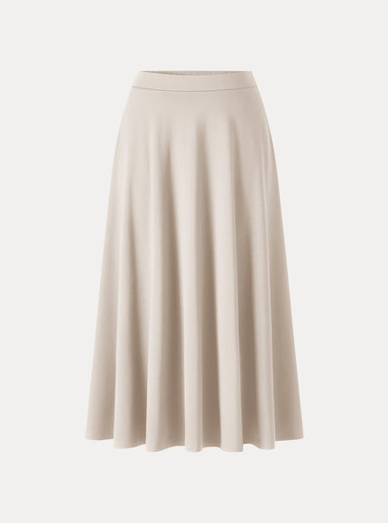 Office Staple Ponte High-Rise Circle Midi Skirt with Pockets
