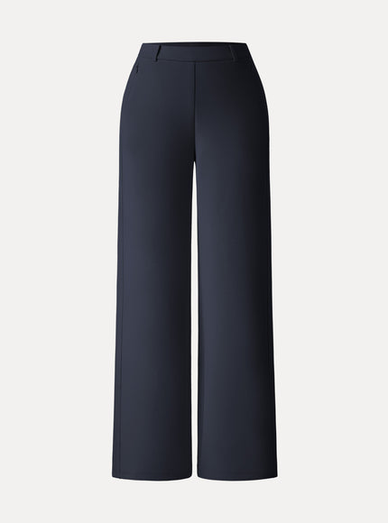 Stretch Cotton Blend Slimming High Rise Wide Leg Pants
