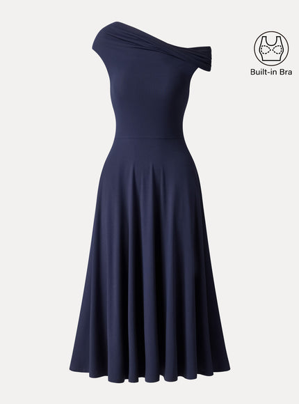 Multi-Wear Midi Built-In Bra Dress with Pockets