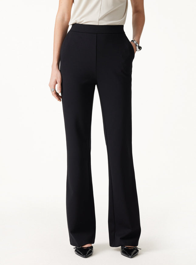 Ponte High-Rise Slim Flared Pants with Pockets