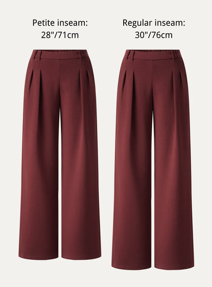 Lyocell Spacer Knit High-Rise Wide-Leg Tuck Pants with Pockets