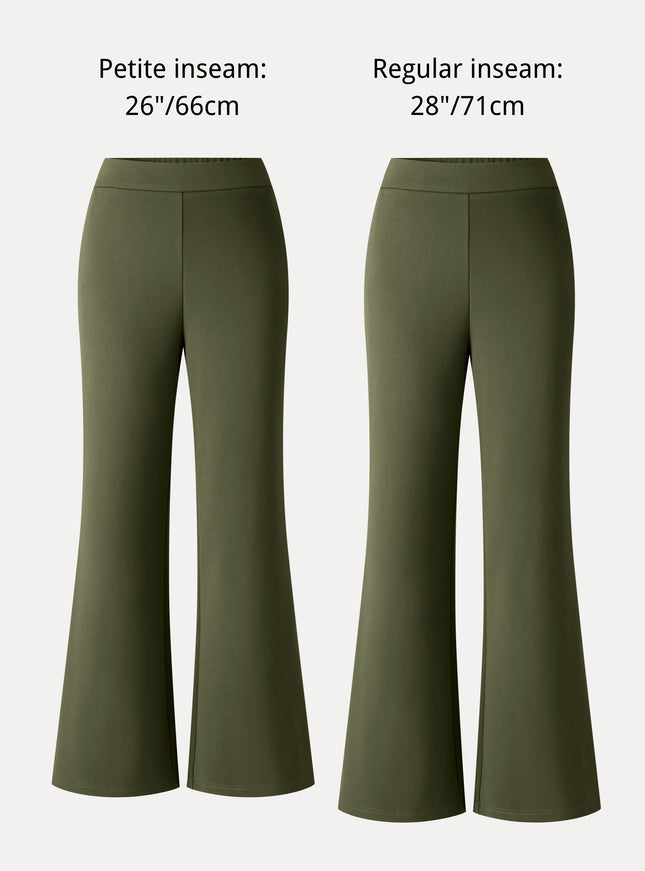 Ponte High-Rise Wide-Leg Pants with Pockets - Pure Black